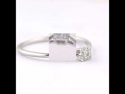 9ct White Gold 0.07 Carat Natural Diamond Halo Engagement Ring