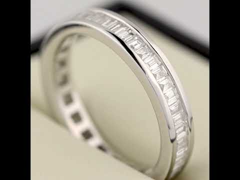 18ct White Gold 1 Carat Natural Diamond Channel Set Full Eternity Band Ring