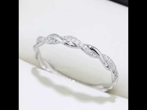 9ct White Gold Natural Diamond Crossover Eternity Ring