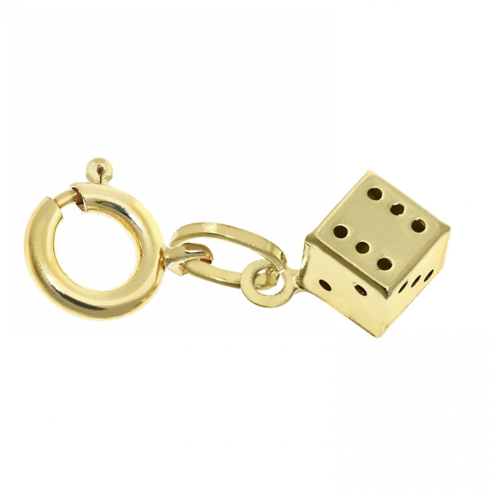 Dice Charm Pendant 9ct Yellow Gold | Prime Jewellery