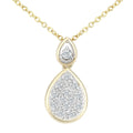 9ct Gold Natural Diamond Teardrop Necklace