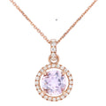Amethyst Halo Necklace 9ct Rose Gold | Prime Jewellery