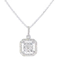 Diamond Halo Necklace 9ct White Gold | Prime Jewellery