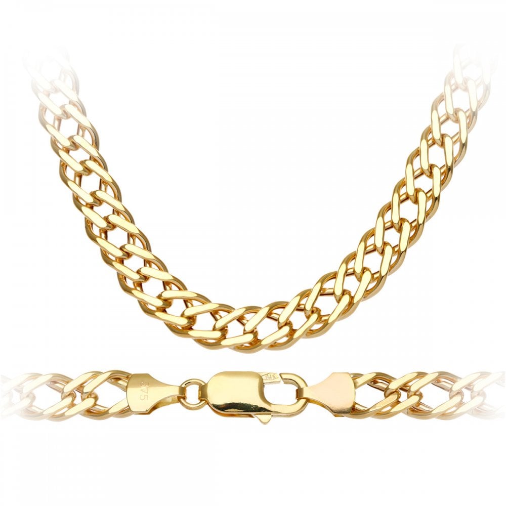 9ct Yellow Gold Double Curb Chain