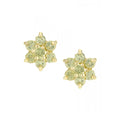Peridot Cluster Stud Earrings 9ct Yellow Gold | Prime Jewellery