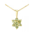 Peridot Cluster Pendant Necklace 9ct Yellow Gold | Prime Jewellery
