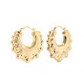9ct Yellow Gold Women Victorian Spike Creole Earrings