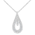9ct White Gold Natural Diamond Dew Drop Necklace