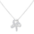 3D Clover 9ct White Gold Natural Diamond Necklace