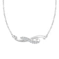 9ct White Gold Natural Diamond Wave Necklace