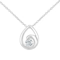 9ct White Gold Natural Diamond Ocean Drop Necklace