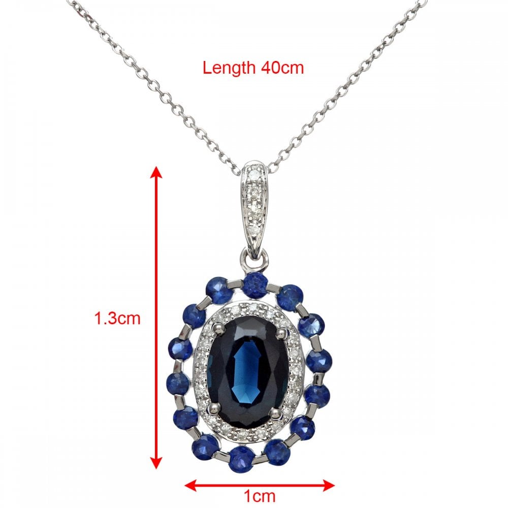 Blue Sapphire Necklace - detail view | Prime Jewellery