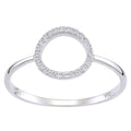 14ct White Gold Natural Diamond Open Circle Ring, I1 H-I