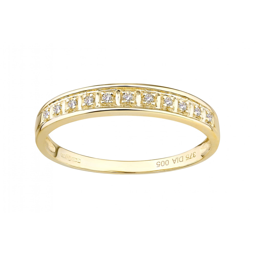 9ct Gold Natural Diamond Channel Set Eternity Band Ring