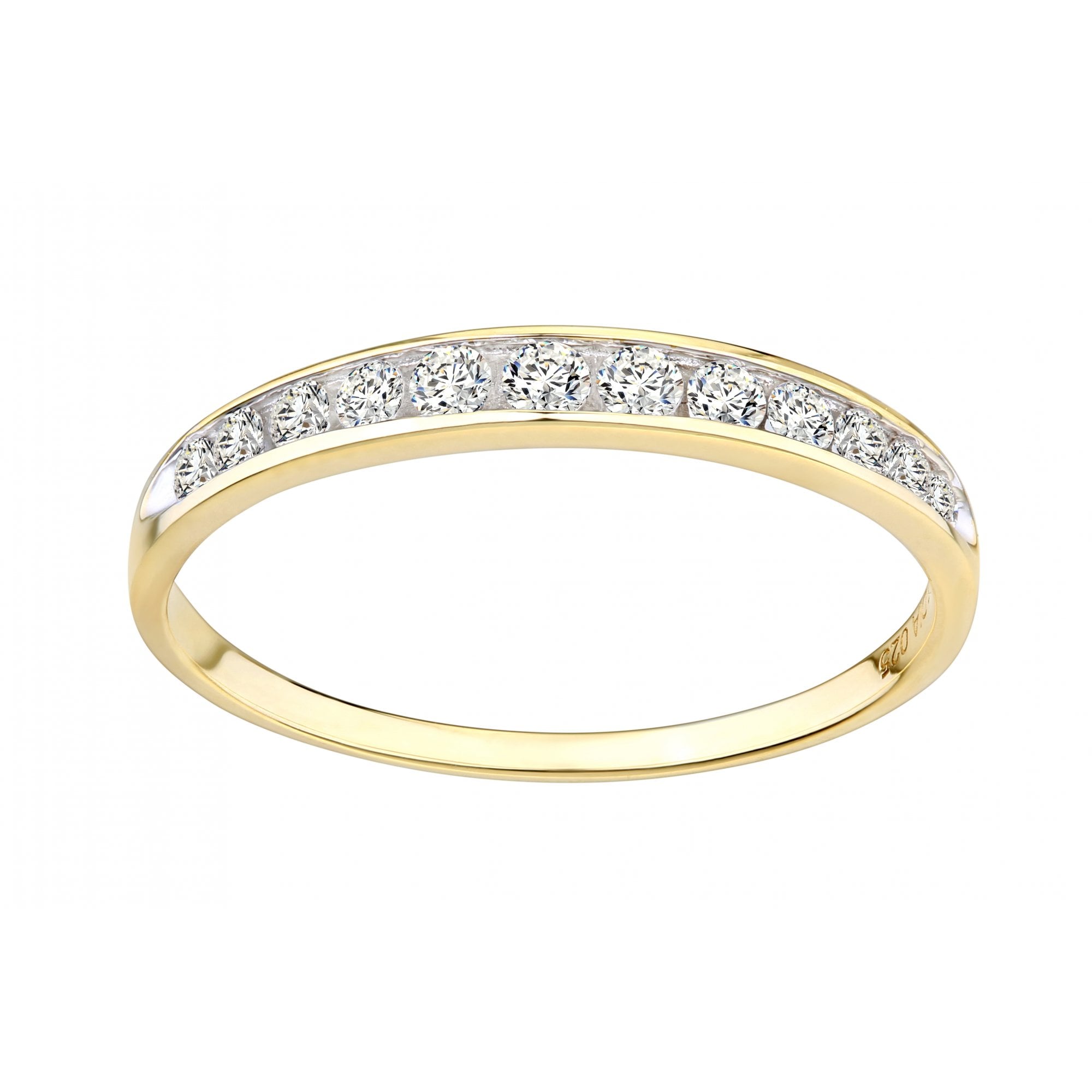 9ct Gold 0.25 Carat Natural Diamond Channel Set Eternity Band Ring