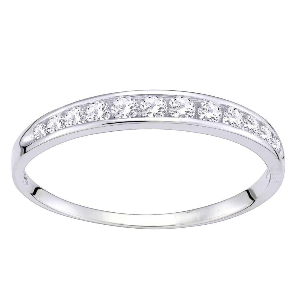 9ct White Gold 0.25 Carat Natural Diamond Channel Set Eternity Band Ring