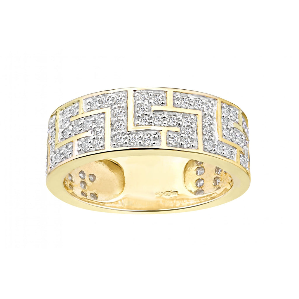 9ct Gold 1 Carat Natural Diamond Puzzle Mens Ring