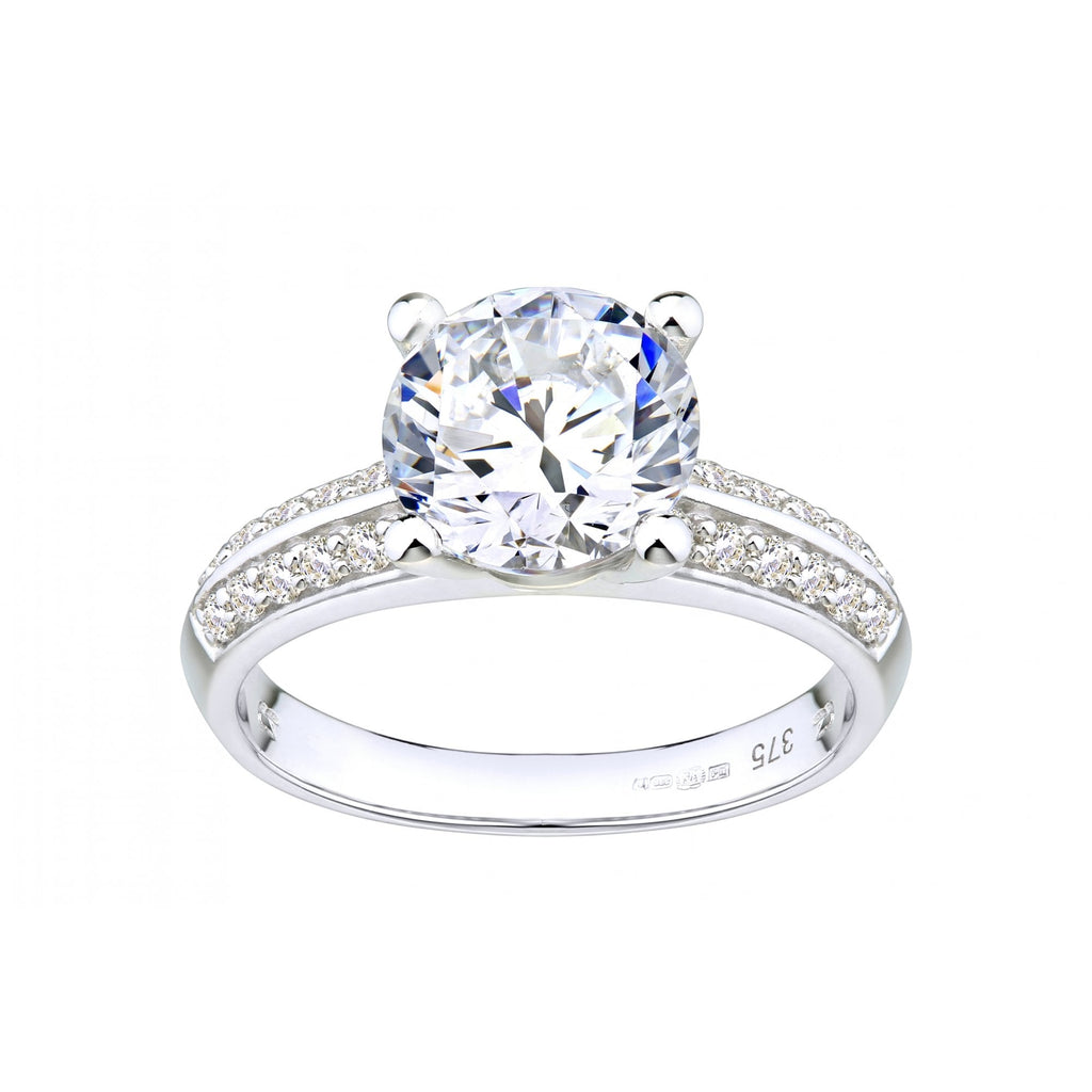 9ct White Gold Cubic Zirconia Engagement Ring