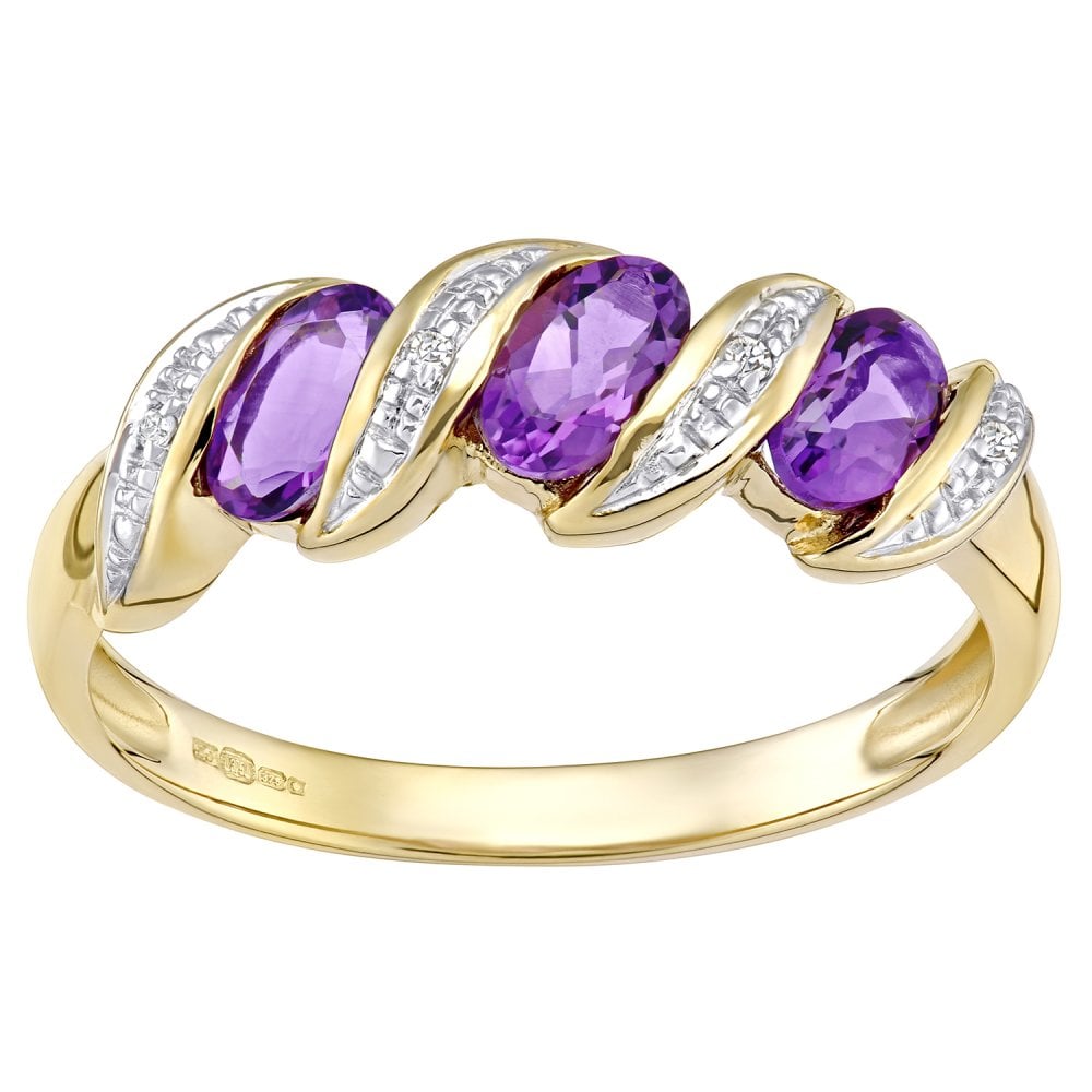 Diamond and Amethyst - detail view | Prime Jewellery