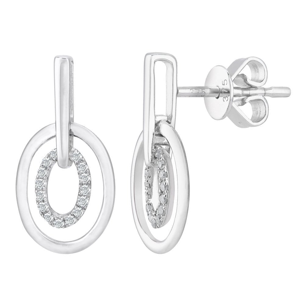 Diamond Drop Earrings - detail view | Prime Jewellery