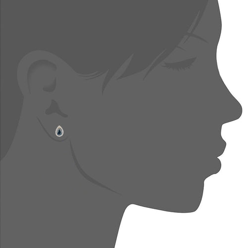 Blue Sapphire Stud Earrings - detail view | Prime Jewellery