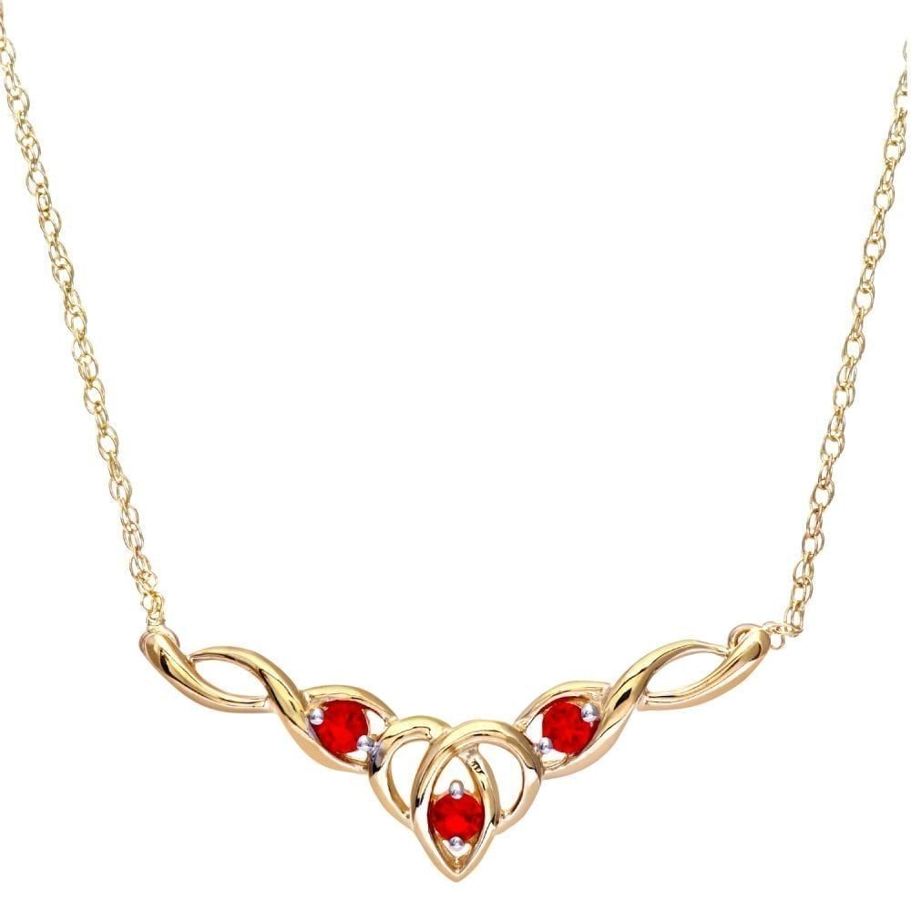 Ruby Heart Necklace 9ct Yellow Gold | Prime Jewellery