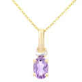 Amethyst Solitaire Necklace 9ct Yellow Gold | Prime Jewellery