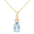 Sky Blue Topaz Solitaire Pendant Necklace 9ct Yellow Gold | Prime Jewellery
