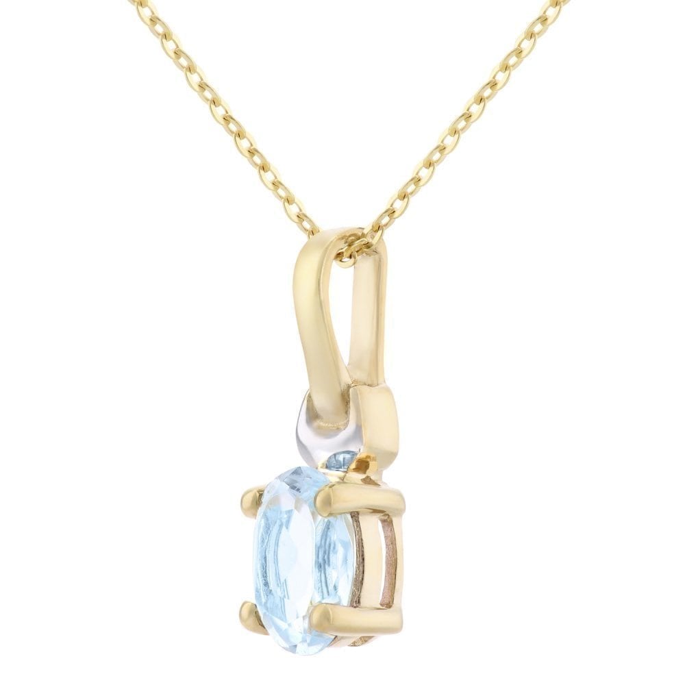 Sky Blue Topaz Pendant Necklace - detail view | Prime Jewellery