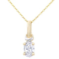 Oval Cubic Zirconia Solitaire Pendant Necklace 9ct Yellow Gold | Prime Jewellery