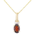 Garnet Solitaire Necklace 9ct Yellow Gold | Prime Jewellery