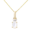 9ct Yellow Gold Oval Pearl Solitaire Pendant Necklace | Prime Jewellery
