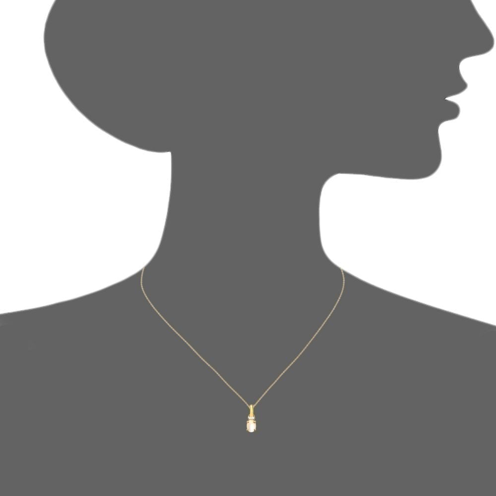 9ct Yellow Gold Oval Pearl Solitaire Pendant Necklace