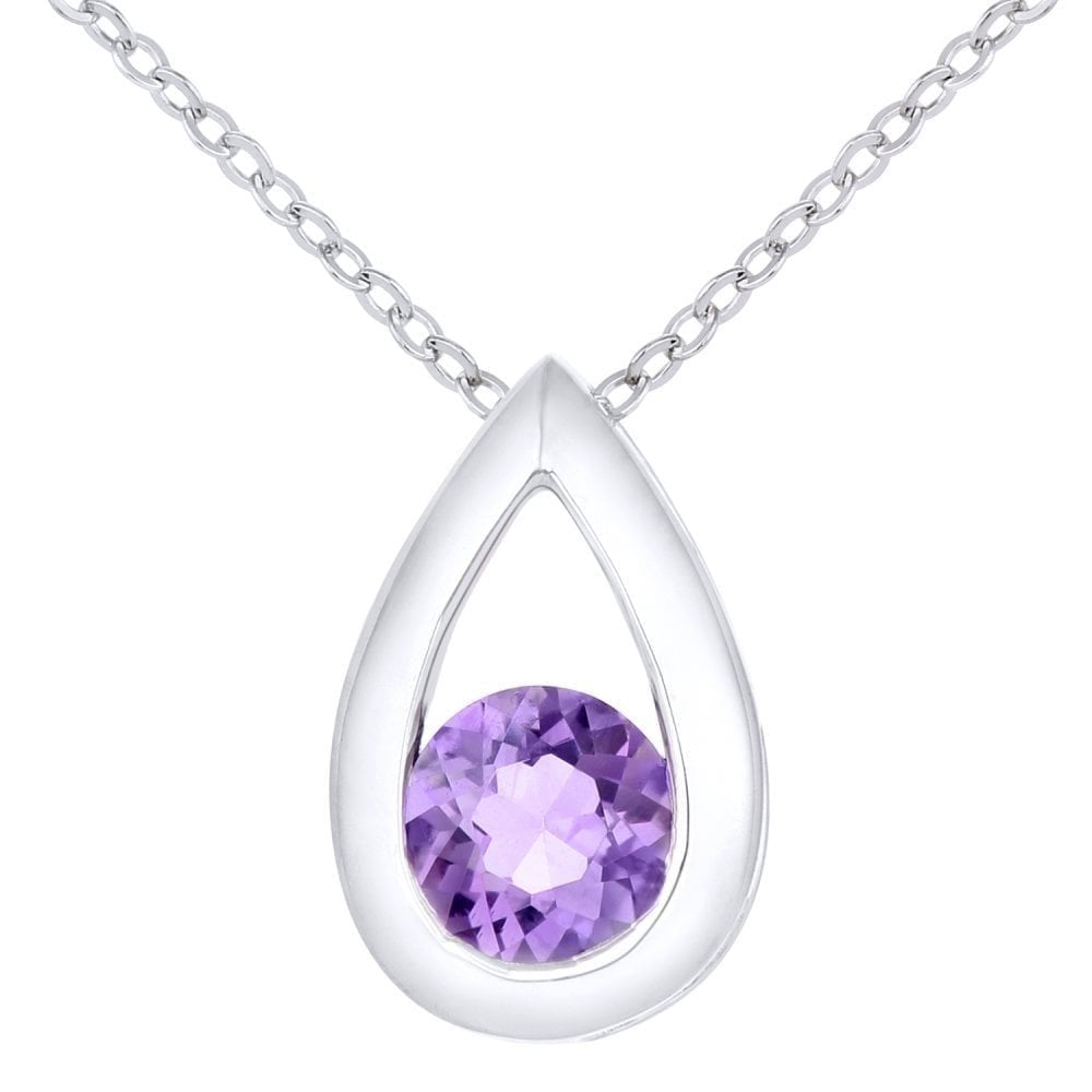 Amethyst Necklace 9ct White Gold | Prime Jewellery