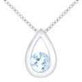 Sky Blue Topaz Solitaire Pendant Necklace 9ct White Gold | Prime Jewellery