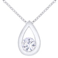Cubic Zirconia Necklace 9ct White Gold | Prime Jewellery