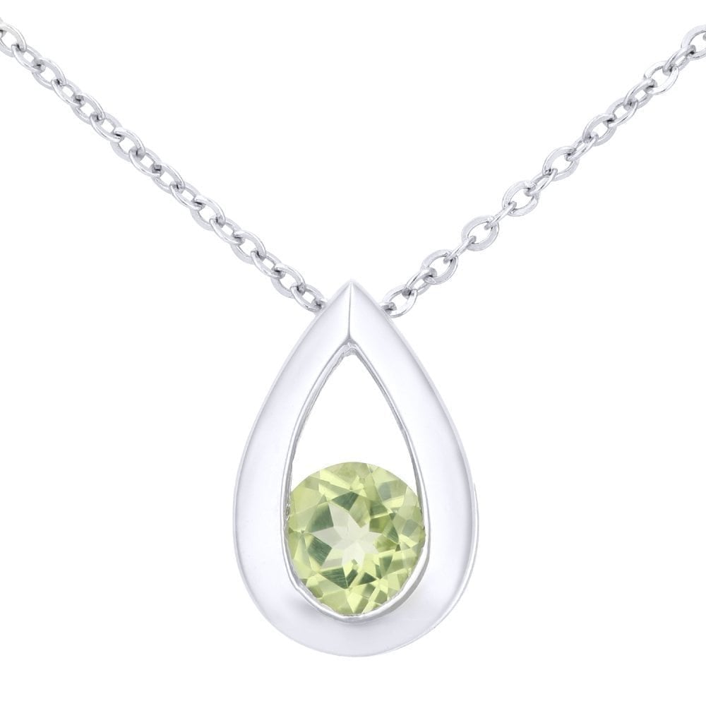 Peridot Necklace 9ct White Gold | Prime Jewellery