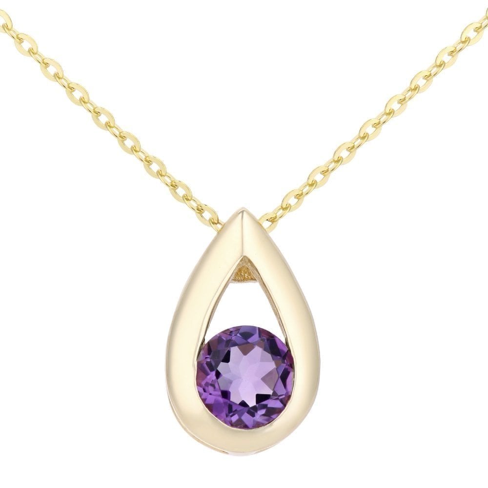 Amethyst Necklace 9ct Yellow Gold | Prime Jewellery