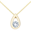 Sky Blue Topaz Solitaire Pendant Necklace 9ct Yellow Gold | Prime Jewellery