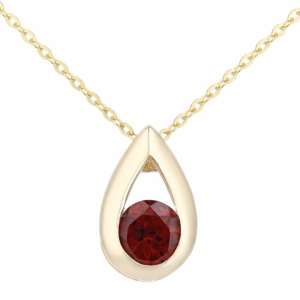 Garnet Necklace 9ct Yellow Gold | Prime Jewellery