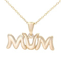 9ct Yellow Gold Mum Pendant Necklace