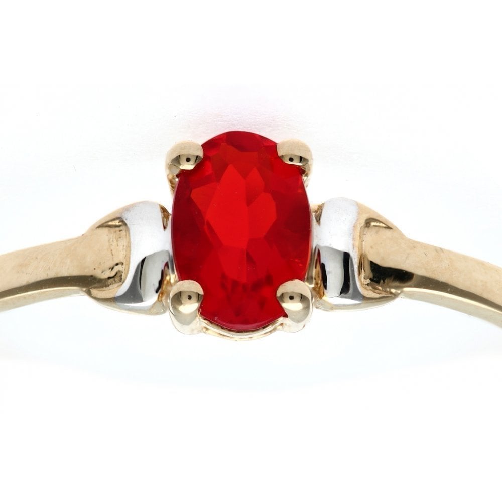 9ct Yellow Gold CZ Ruby Ring