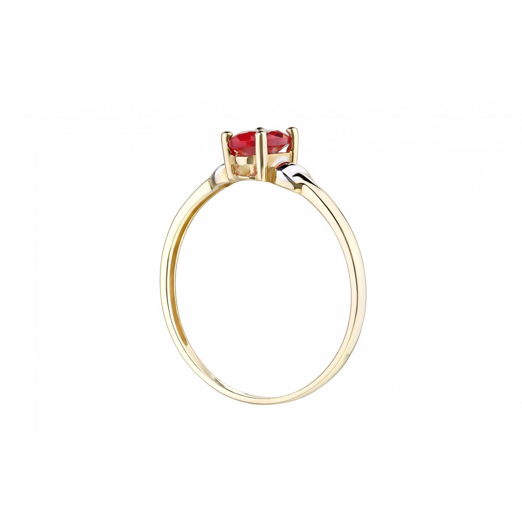 9ct Yellow Gold CZ Ruby Ring