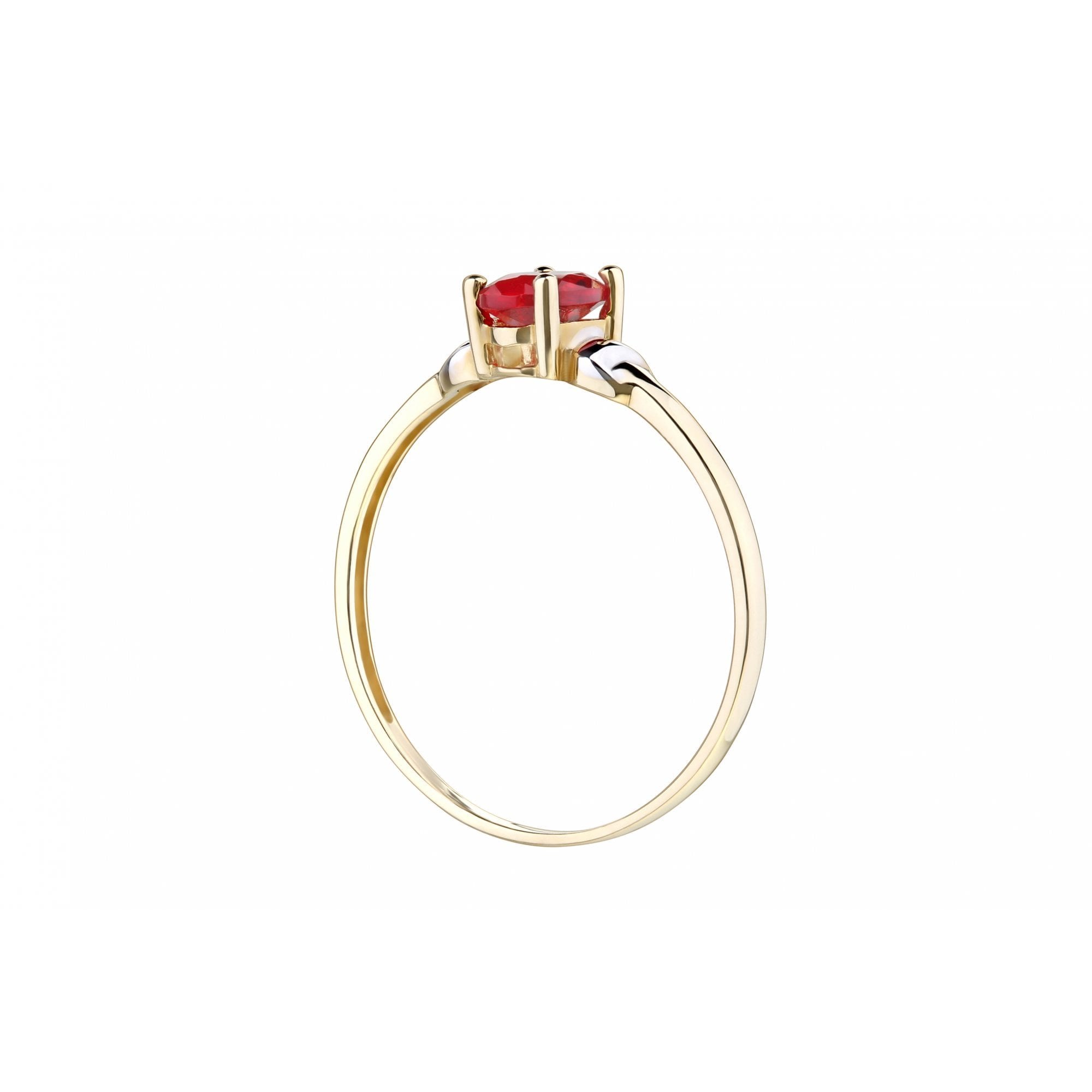9ct Yellow Gold CZ Ruby Ring