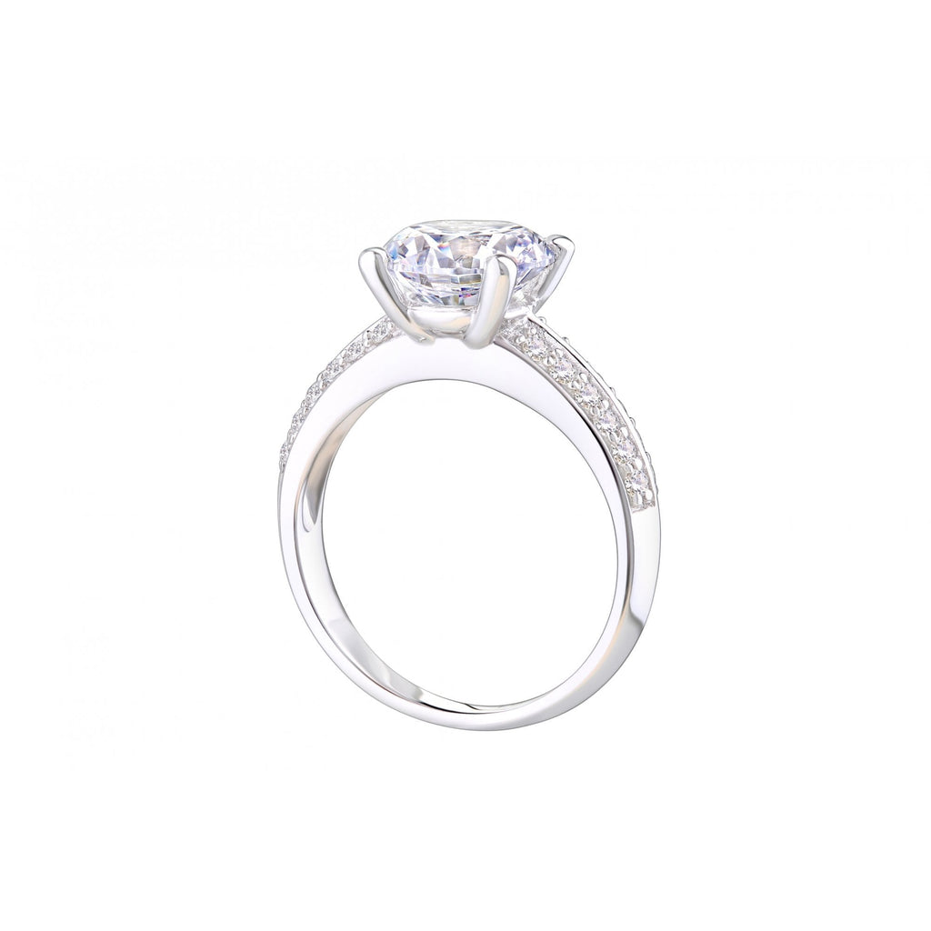 9ct White Gold Cubic Zirconia Engagement Ring
