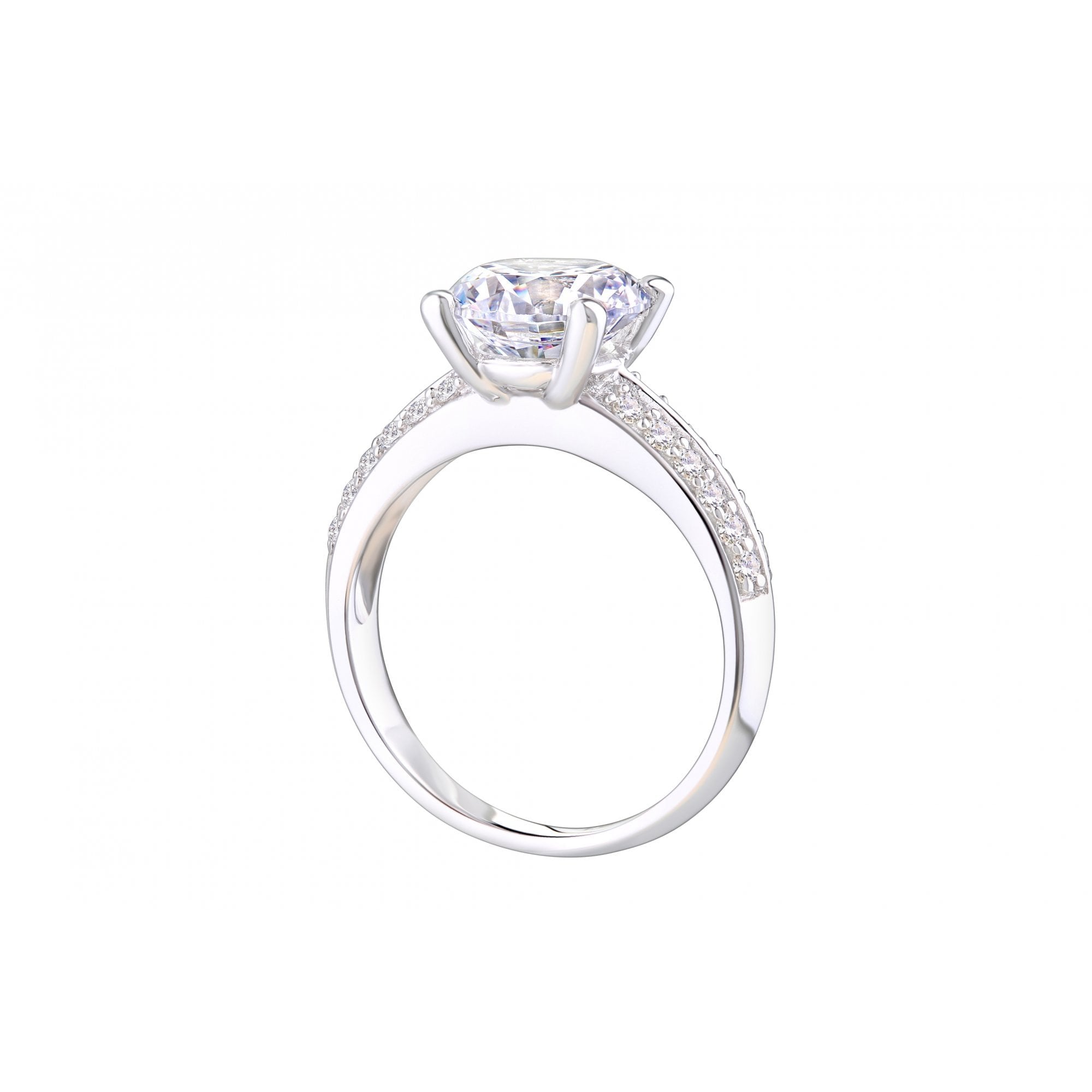 9ct White Gold Cubic Zirconia Engagement Ring