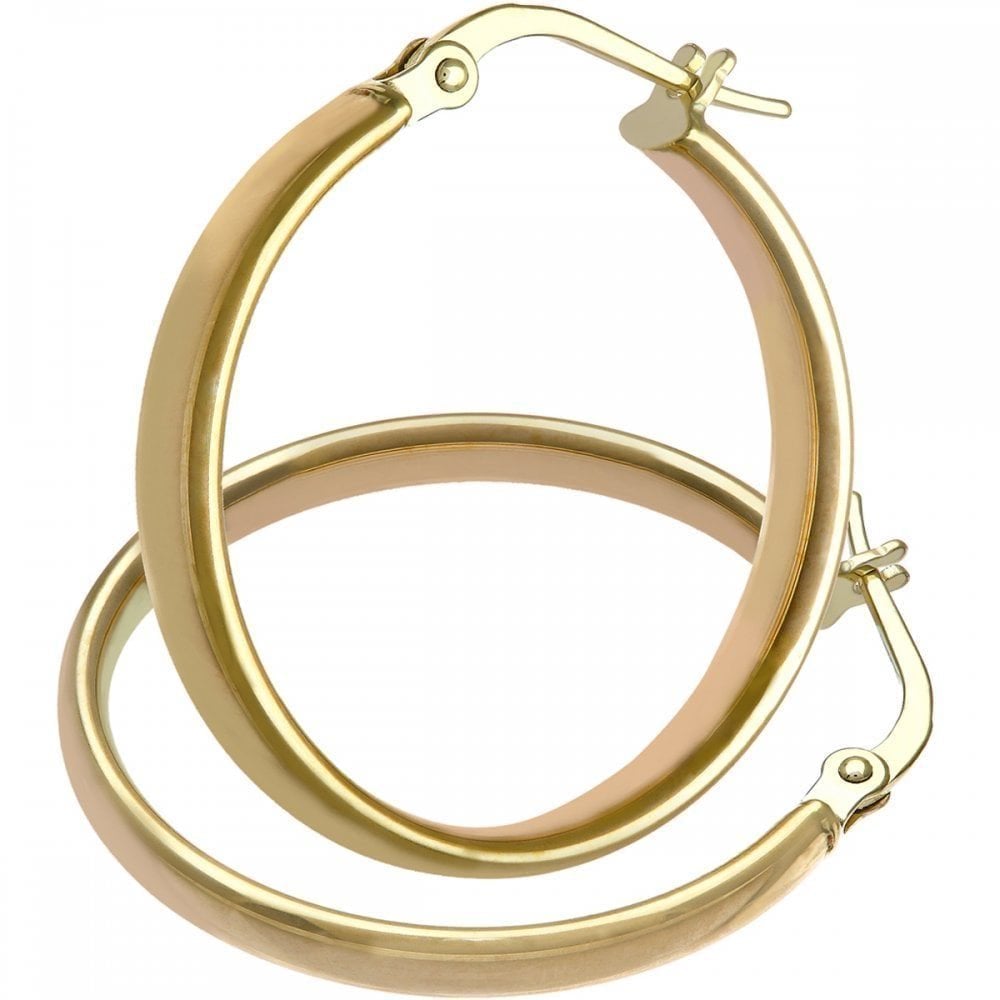 9ct Yellow Gold Classic Medium Hoop Earring