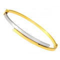 9ct Yellow & White Gold 6.5cm Diameter Bangle