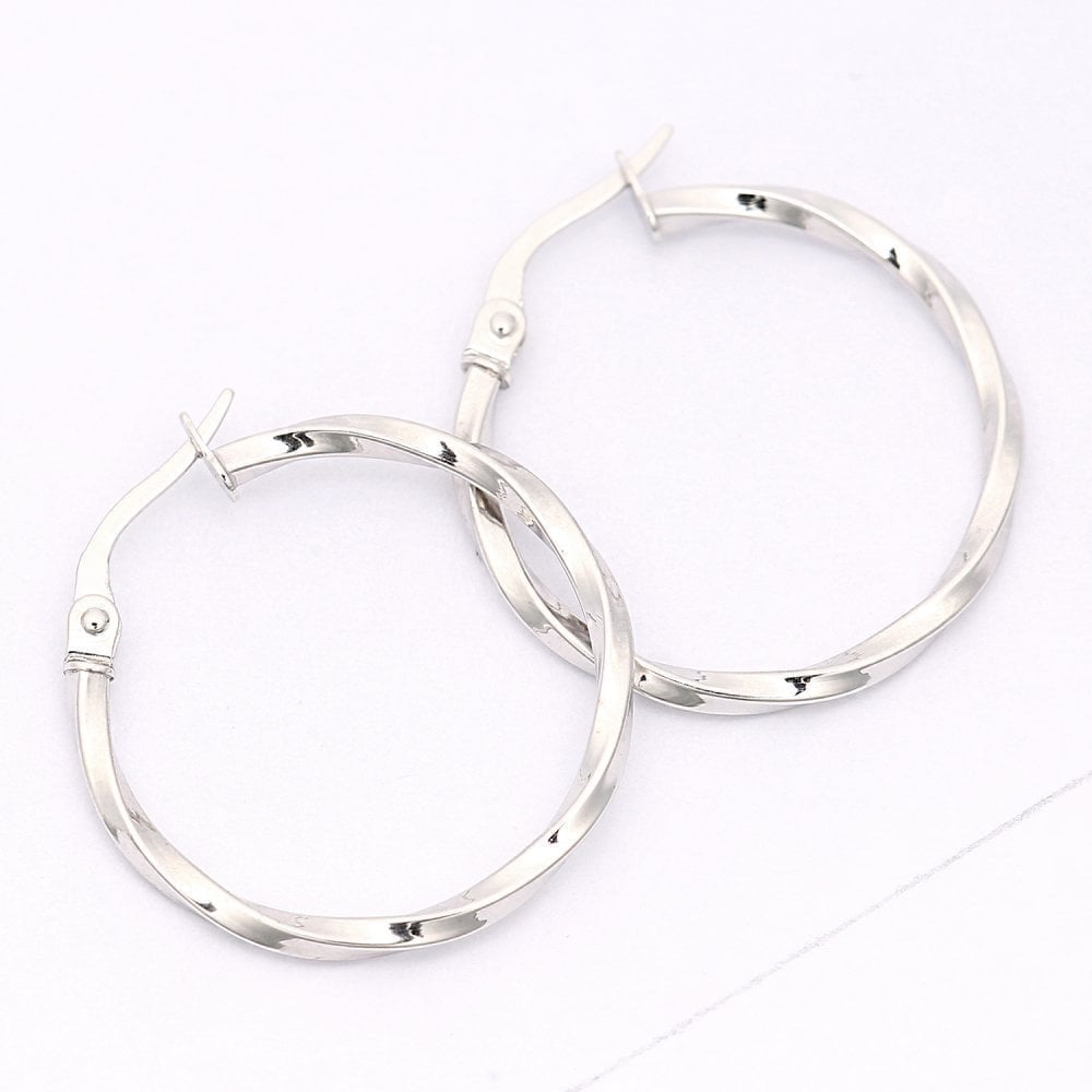 9ct Gold Spiral Hoop Earrings
