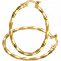 Twist Medium Hoop Earrings 9ct Yellow Gold | Prime Jewellery